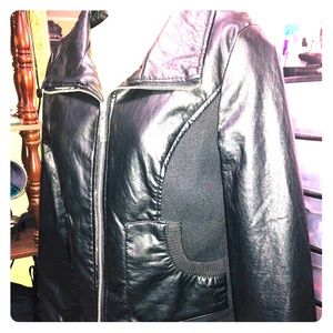 Black faux leather jacket
